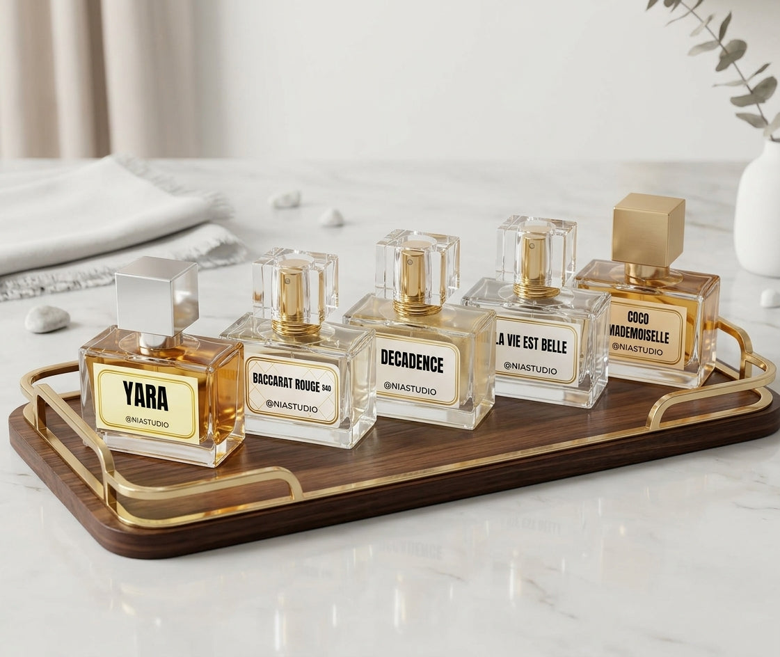 NIA 5-Piece Perfume Oil Gift Set – 5 x 30ml Long-Lasting Fragrance Oils – Sweet, Floral, Fruity & Elegant Scents